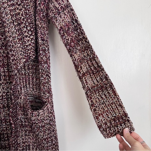 Sam Edelman SD Helen Collared‎ Long Cardigan Duster Maroon Multi Size XS Classic - Picture 3 of 13